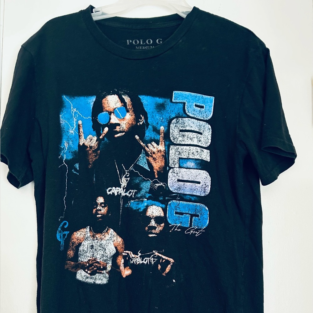 Polo G Black and Blue Short Sleeve Tee